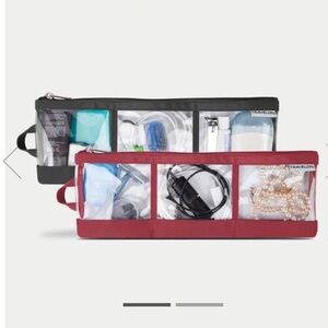 Travelon Black and Red Clear accessories Organizer Set